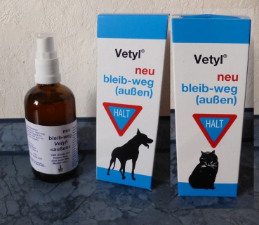 Bleib weg Sprayer 100ml Vetyl - Hund und Katze für außen